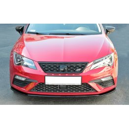 Накладка сплиттер на передний бампер Вар2 на Seat III Cupra рестайл